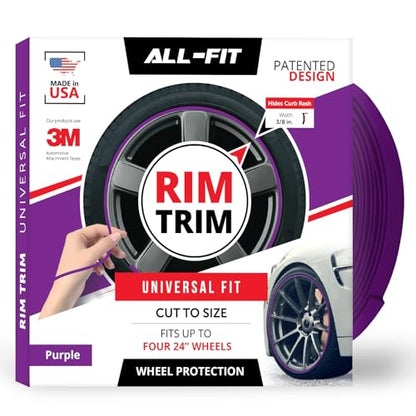 All-Fit Automotive Rim Trim – Fits Up to 4 24" Wheels (3/8″ Width - Purple) - color: Purple