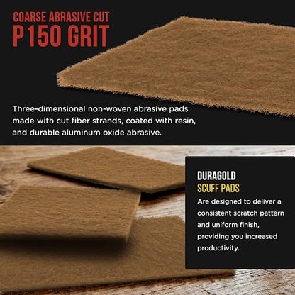 Dura-Gold 6" x 9" Gold Coarse Scuff Pads, Box of 10 - Scuffing, Scouring - color: Gold