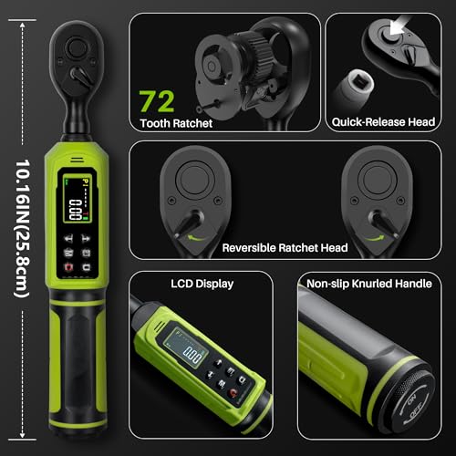Digital Torque Wrench 3/8"Drive-0.66-44.25Ft.Lb for Bike Motorcycle - size: 3/8"0.66-44.25 Ft-Lb