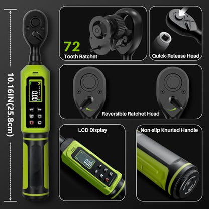 Digital Torque Wrench 3/8"Drive-0.66-44.25Ft.Lb for Bike Motorcycle - size: 3/8"0.66-44.25 Ft-Lb