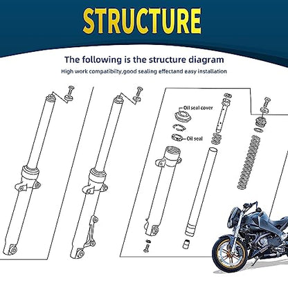 46mm Fork Seals Kit for Yamaha WR250R WR250X WR250F, for Kawasaki ZX6R ZX9R - size: 46mm