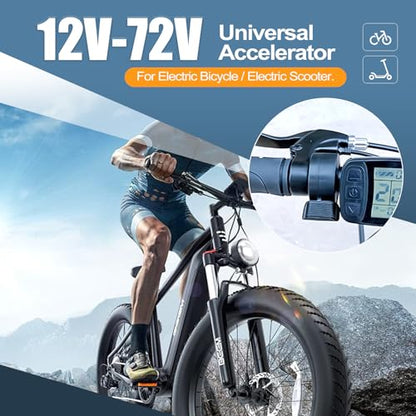 Thumb Throttle Ebike: Electric Scooter Throttle, Ebike Throttle, 7/8inch (22mm) Thumb Throttle Speed Control, 12V-72V Universal Controller for E-Bike Electric Scooters