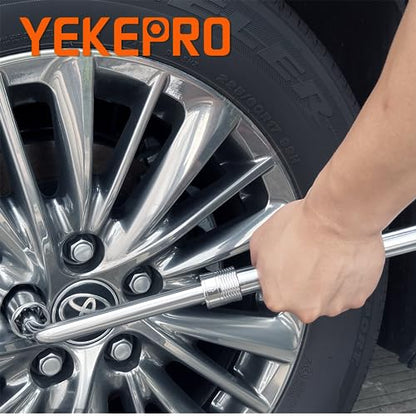 Extendable Lug Wrench with Flip Sockets, 4-in-1 Tire Tool Set - size: 20.7in(17/19mm,21/22mm)