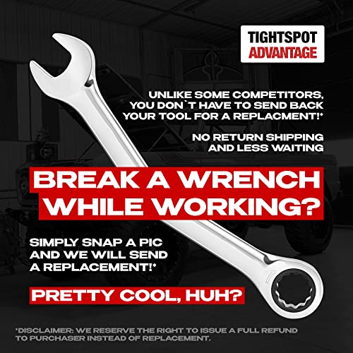 12pc MM/Metric TIGHTSPOT Ratcheting Wrenches - With Quick Access Wrench Organizer - Our standard in combination wrench sets from gear to tip - size: 12pc Metric Set