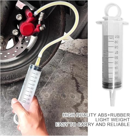 Motorcycle Brake Bleed Kit 100ml Syringe 50cm Hose Maintenance Tool