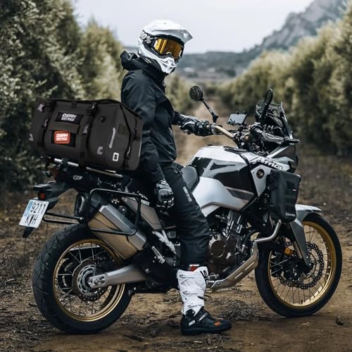 OSAH DRYPAK Waterproof Motorcycle Tail Bag, 40L Waterproof Duffel Bag, Motorcycle Dry Bag, Multifunctional Luggage Bag with Shoulder Straps for Travel, Camping, Fishing - color: Black