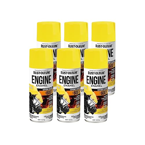 Rust-Oleum Automotive Engine Enamel Spray Paint, Gloss Yellow - color: Gloss Yellow, size: 11 Ounce (Pack of 6)