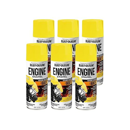 Rust-Oleum Automotive Engine Enamel Spray Paint, Gloss Yellow - color: Gloss Yellow, size: 11 Ounce (Pack of 6)