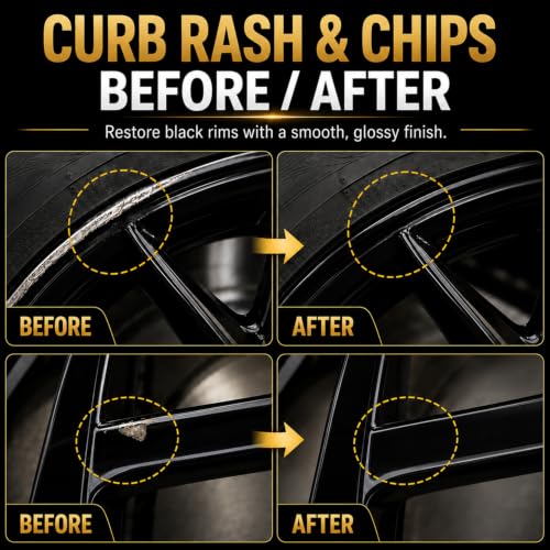 Gloss Black Rim Touch Up Paint Pen for Car Wheel Curb Rash, Scratches