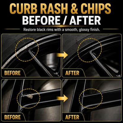 Gloss Black Rim Touch Up Paint Pen for Car Wheel Curb Rash, Scratches