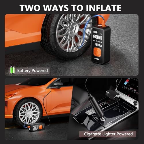 ZUZEE Tire Inflator Portable Air Compressor with Digital Gauge 150 PSI
