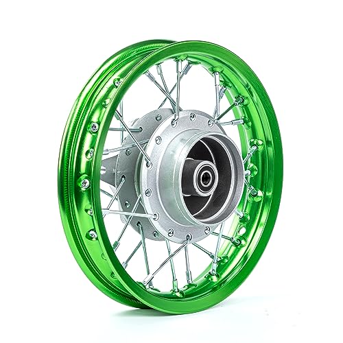CRF50 Rim, XR50 Wheels Drum Brake Shoes for XR CRF Pit Dirt Bikes Black 1.40x10 Alloy Aluminum Rims(Green)