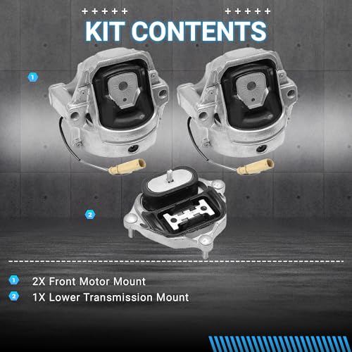 Front & Rear Engine Mount Kit Motor Mount - size: For Audi A5 Quattro / A4