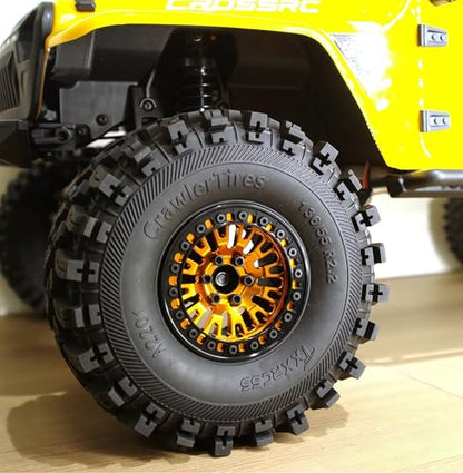 198g Super Heavy Duty 2.2 Beadlock Wheel Rims for 1/10 RC Crawle (Gold Black) - color: Gold Black