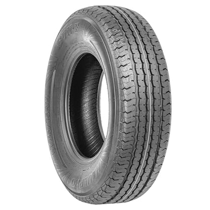SunF HaulPro Set of 4 Radial Trailer Tires ST205/75R14, Load Range D w/Scuff Guard, 8 Ply - size: 205/75R14
