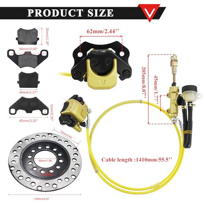 PRO BAT Rear 110cc 125cc Hydraulic Brake Caliper Master Cylinder Kit - color: Golden