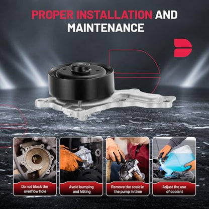 BDFHYK AW6252 Water Pump Compatible with Toyota Camry 2010-2017, RAV4 2009-2020, Highlander 2009-2019, Sienna 2011-2013, Venza 2009-2016, Replaces 1312448 1610009515 42031 - size: AW6252