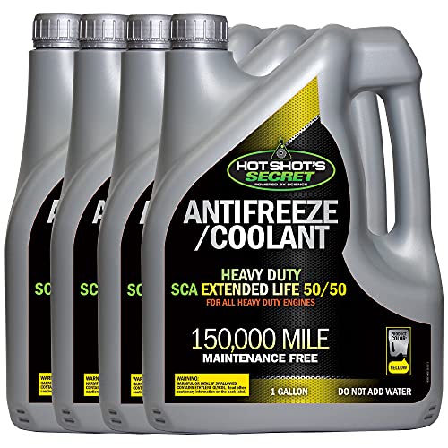 Hot Shot's Secret Yellow Heavy Duty Antifreeze/Coolant, 1 Gallon 4-Pack