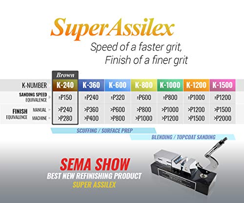Super Assilex Flexible Sanding Sheets Job-PAK, Brown K-240, U191-2517, 4 Sheets + 1 Hard M Hand Pad for Half Sheets - color: K-240 Brown, size: w/ Half-sheet M Pad