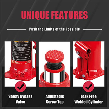 Big RED T90213-2 Torin Hydraulic Welded Bottle Jack with Blow Mold Carrying Storage Case, 2 Ton (4,000 lb) Capacity, Red - size: 2 Ton (4,000 LBs), style: Welded Bottle Jack with Case