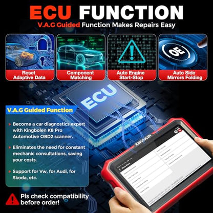 KINGBOLEN K8 Pro OBD2 Scanner, 8'' Bidirectional Scan Tool, 34+ Reset