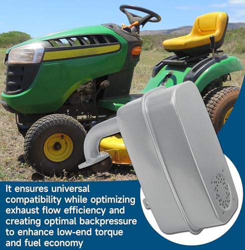 GY22156 Muffler Compatible with John Deere 107S D105 D110 E100 E110 X125 X126 X145 Tractor Exhaust Muffler Replaces GY21990