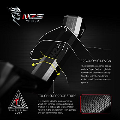 MZS Black Motorcycle Brake Clutch Levers, Short Adjustable CNC Handle Set - color: Black