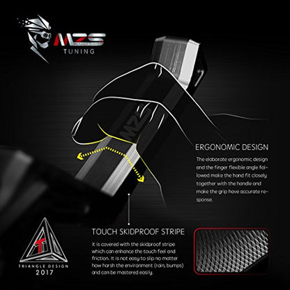 MZS Black Motorcycle Brake Clutch Levers, Short Adjustable CNC Handle Set - color: Black