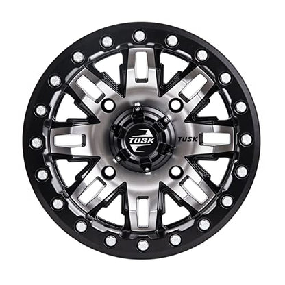 TUSK 4/137 Teton Beadlock Wheel 14x10 5.0 + 5.0 Machined/Black for Can-Am Maverick X3 RS Turbo 72 Inch 2024