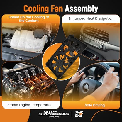 maXpeedingrods Dual Fan Radiator Cooling Fan Assembly w/Brushless Motor for Ford F-150 2021-2023, ML3Z8C607C