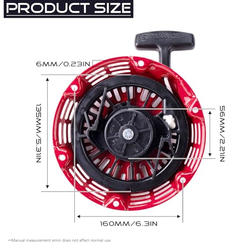 Recoil Starter with Start Cup Fit Honda GX120 GX160 GX200 Pull Starter (Steel Rod Paws) Engine 4/5.5/6.5hp Motor Replace # 28400-ZE1-003ZF 28400-ZH8-013YA
