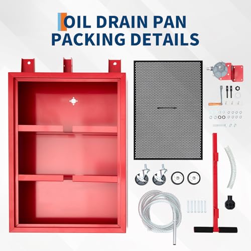 15 Gallon Steel Oil Drain Cart, Manual Valve Drain & 8 Ft Hose, Red - color: Red, size: 15 Gallon ( Manual )