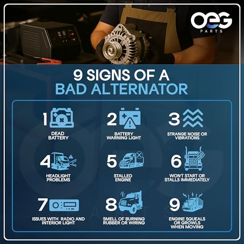 OEG Parts New Alternator Compatible With Volvo 35SI 1997-2008 Improved Design Cat Cummins Mercedes 10459289 10459449 10459608 10459611 10459614 19011176 19011187 19011202, ADR0309, ADR0332, 40012191