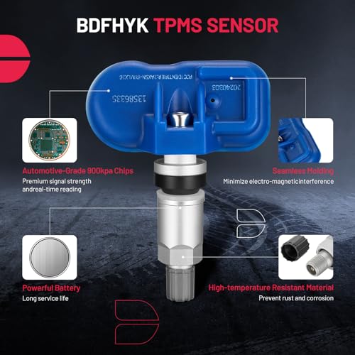 BDFHYK 315MHz TPMS Sensor Compatible with Chevy GMC Buick, Compatible with Cadillac Pontiac SAAB, Tire Pressure Monitoring System (TPMS) Sensors Replace# 13586335, 13581558, 15922396 Blue 4pcs - style: 25920615