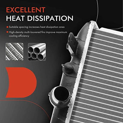 A-Premium Engine Coolant Radiator Assembly with Transmission Oil Cooler