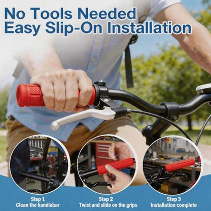 4 Pairs Bicycle Handle Bar Grips Mushroom Grips for BMX/MTB/Road Mountain Bikes - color: red