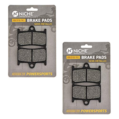 NICHE Front Rear Brake Pad Set for Yamaha 5JJ-W0045-00-00 Semi-Metallic - size: Semi-Metallic