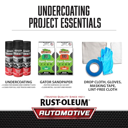 Rust-Oleum Rubberized Black Undercoating Rust Resistant Spray Paint - size: 15 Ounce (Pack of 1)