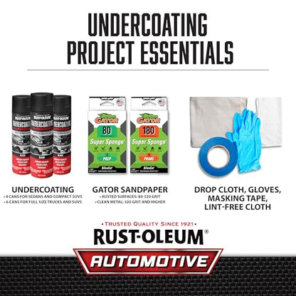 Rust-Oleum Rubberized Black Undercoating Rust Resistant Spray Paint - size: 15 Ounce (Pack of 1)