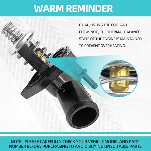 15-11125 Engine Coolant Thermostat Housing Assembly Compatible with 2014 2015 2016 2017 2018 2019 2020 Chevy Silverado, GMC Sierra 4.3 5.3 5.3L 6.2L Thermostat Housing Assembly
