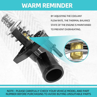 15-11125 Engine Coolant Thermostat Housing Assembly Compatible with 2014 2015 2016 2017 2018 2019 2020 Chevy Silverado, GMC Sierra 4.3 5.3 5.3L 6.2L Thermostat Housing Assembly