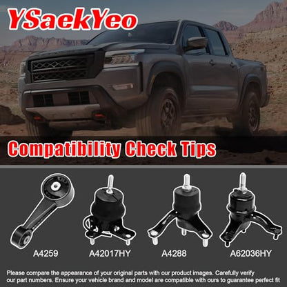 4 PCS Engine Motor Mount Set Compatible with Camry 2007-2011 3.5L - size: Camry 2007-2011