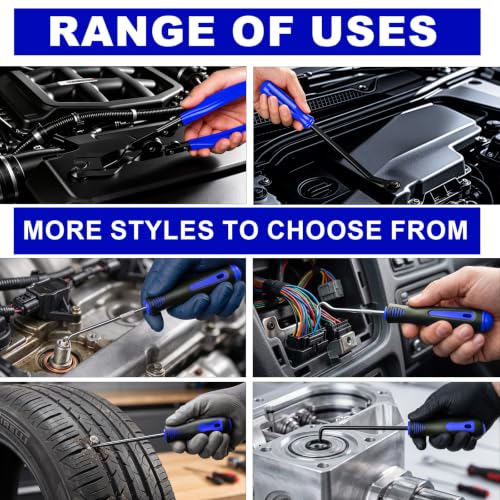 46 Pcs Hook and Pick Set Car Trim Removal Tool Kit Clip Removal Tool Blue - color: Blue, size: 46 PCS
