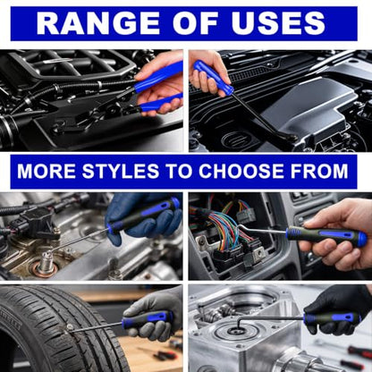 46 Pcs Hook and Pick Set Car Trim Removal Tool Kit Clip Removal Tool Blue - color: Blue, size: 46 PCS