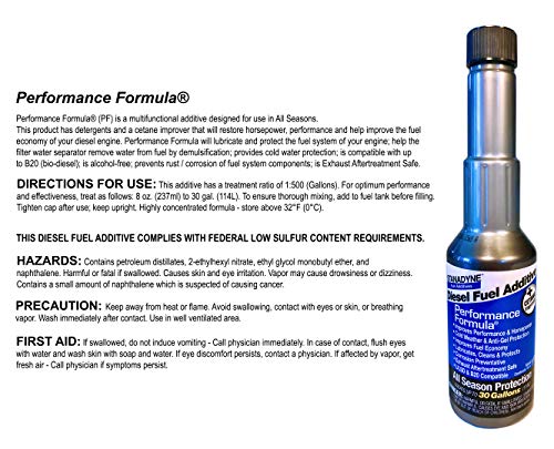 Stanadyne Performance Formula Bundle with Injector Cleaner Diesel Fuel Additive, 8 Ounce, 4 Pack