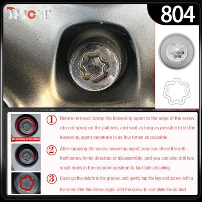 804 Wheel Locking Nut Key for Jeep, ID 29mm Lug Removal Tool - size: 804
