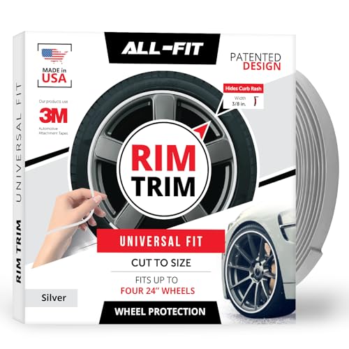 All-Fit Automotive Rim Trim – Fits Up to 4 24" Wheels (3/8″ Width - Silver) - color: Light Gray