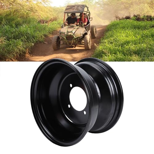 GOTOTOP 8 Inch ATV Front Wheel Rim, 4 Holes 19x7-8 Steel Wheel Hub for Go Kart ATV Quad Dirt Bike Buggy Black Coating