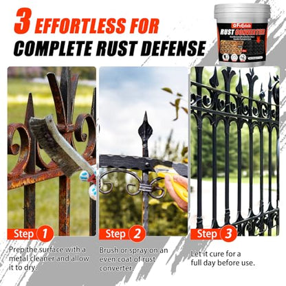 2-in-1 Rust Converter & Metal Primer, 71oz Black Rust Paint Inhibitor for Metal, Heat Resistance Car Rust Reformer, Long-Lasting Rust Encapsulator, Anti Rust Conversion Coating - size: 71 Fl Oz(Pack of 1)