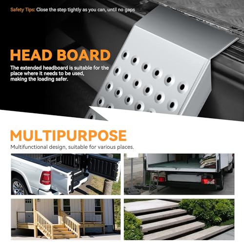 Auto Dynasty 2PCS 63" x 9" Heavy Duty Loading Ramps 880Lbs for Truck ATVs - size: 63" (Silver)